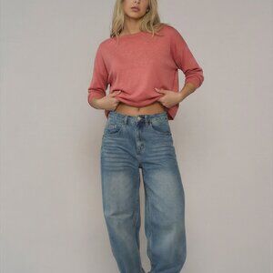 Eileen Fisher Organic LINEN crepe stretch Lightweight Knit Sweater Box Top L NEW